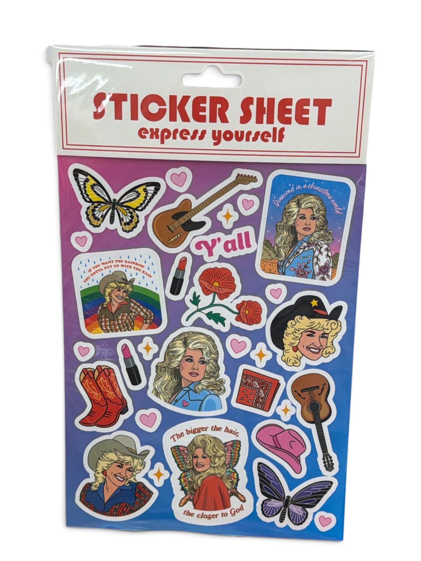 Dolly Parton Sticker Sheet | Express Yourself | Vinyl-Style Sticker Sheet