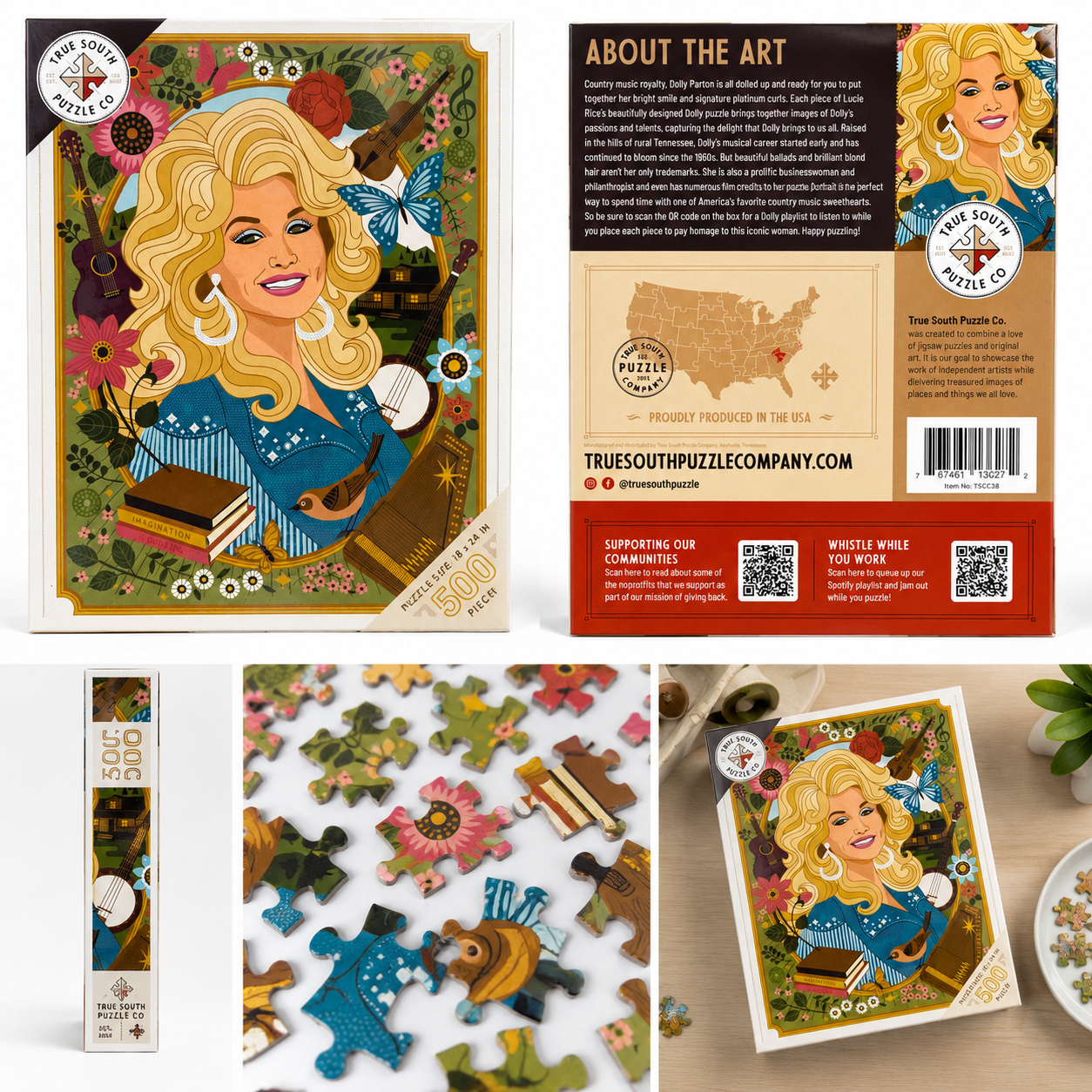 Dolly Parton 500-Piece Jigsaw Puzzle – True South Puzzle Co. | 18 x 24 in.