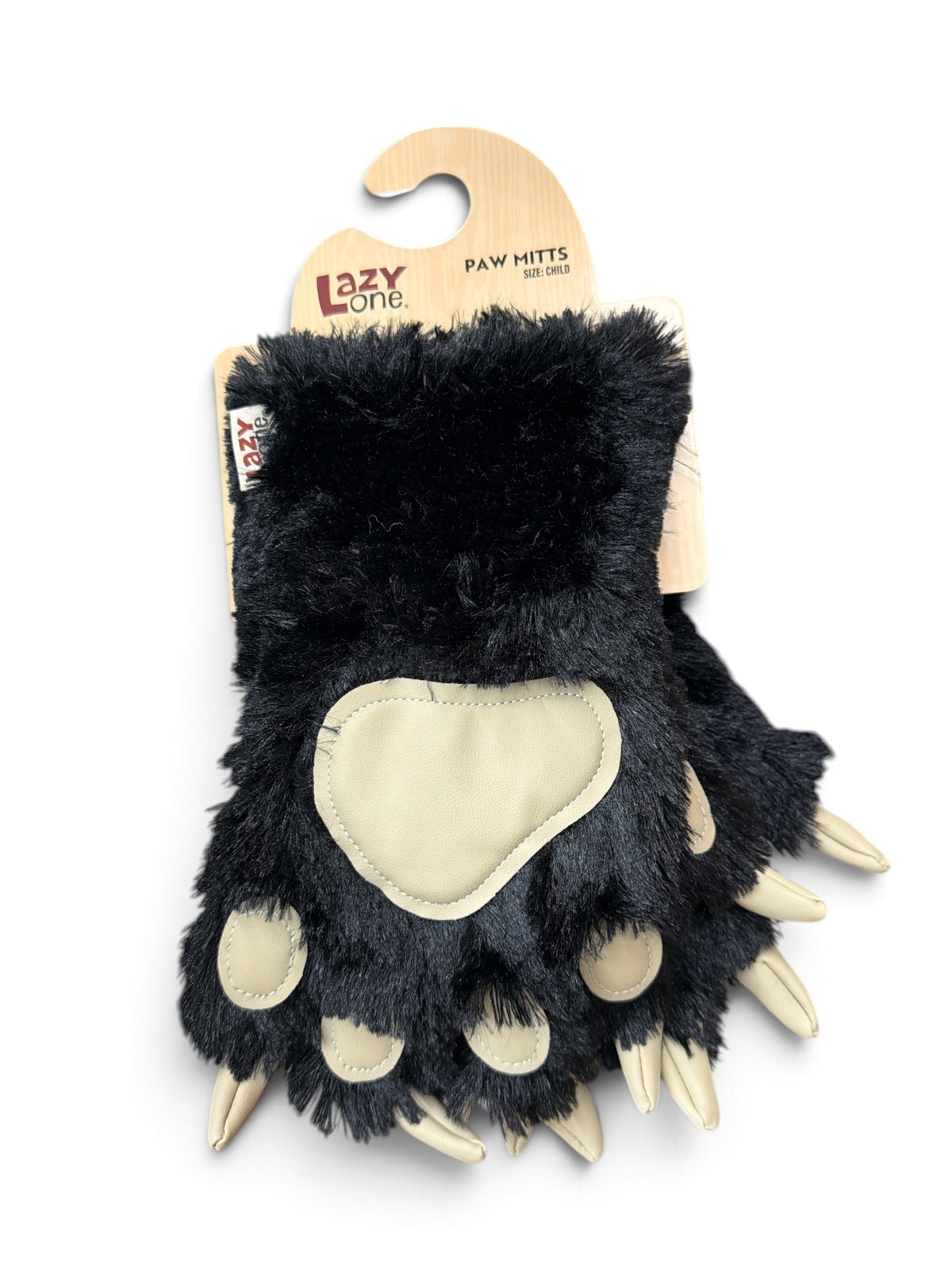 LazyOne Bear Paw Mitts – Plush Black Bear Gloves for Kids and Adults