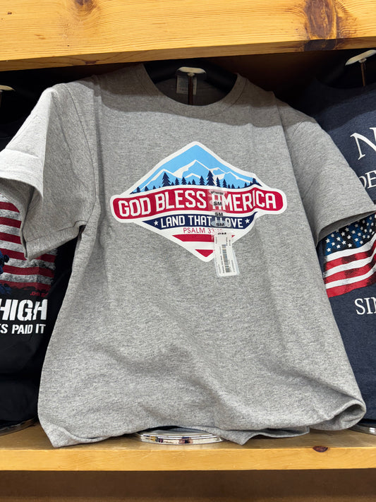 Grey “God Bless America” T-Shirt