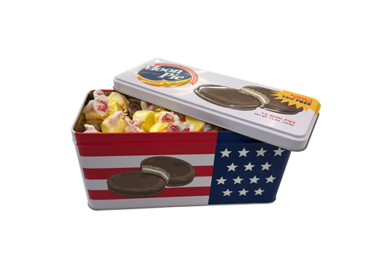 Taffy in a Patriotic MoonPie Tin