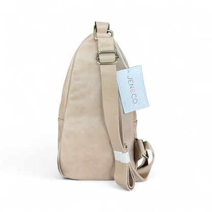 Vegan Leather Sling Backpack