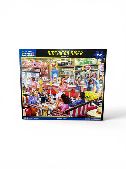 White Mountain American Diner 1000 Piece Jigsaw Puzzle by Steve Crisp