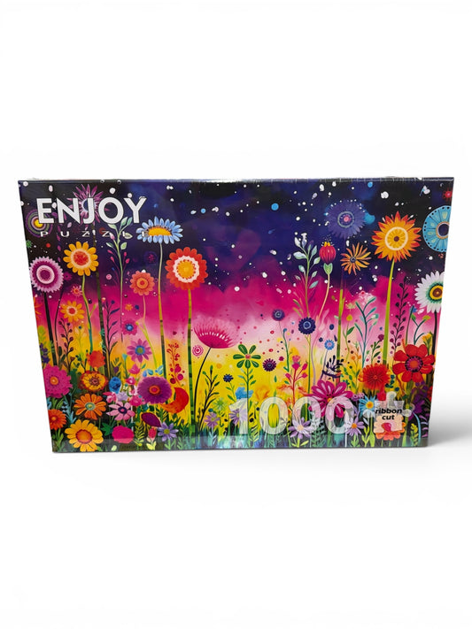 Enjoy Puzzle Colorful Flowers 1000 Piece Jigsaw Puzzle – Ribbon Cut