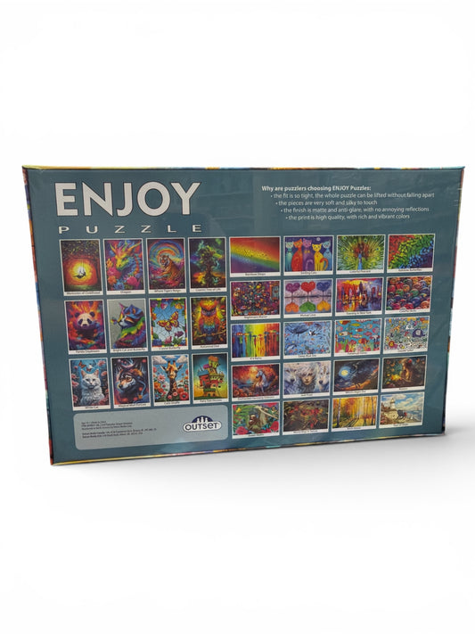 Enjoy Puzzle Forest Cascade by Pink Monkey 1000 Piece Jigsaw Puzzle – Ribbon Cut