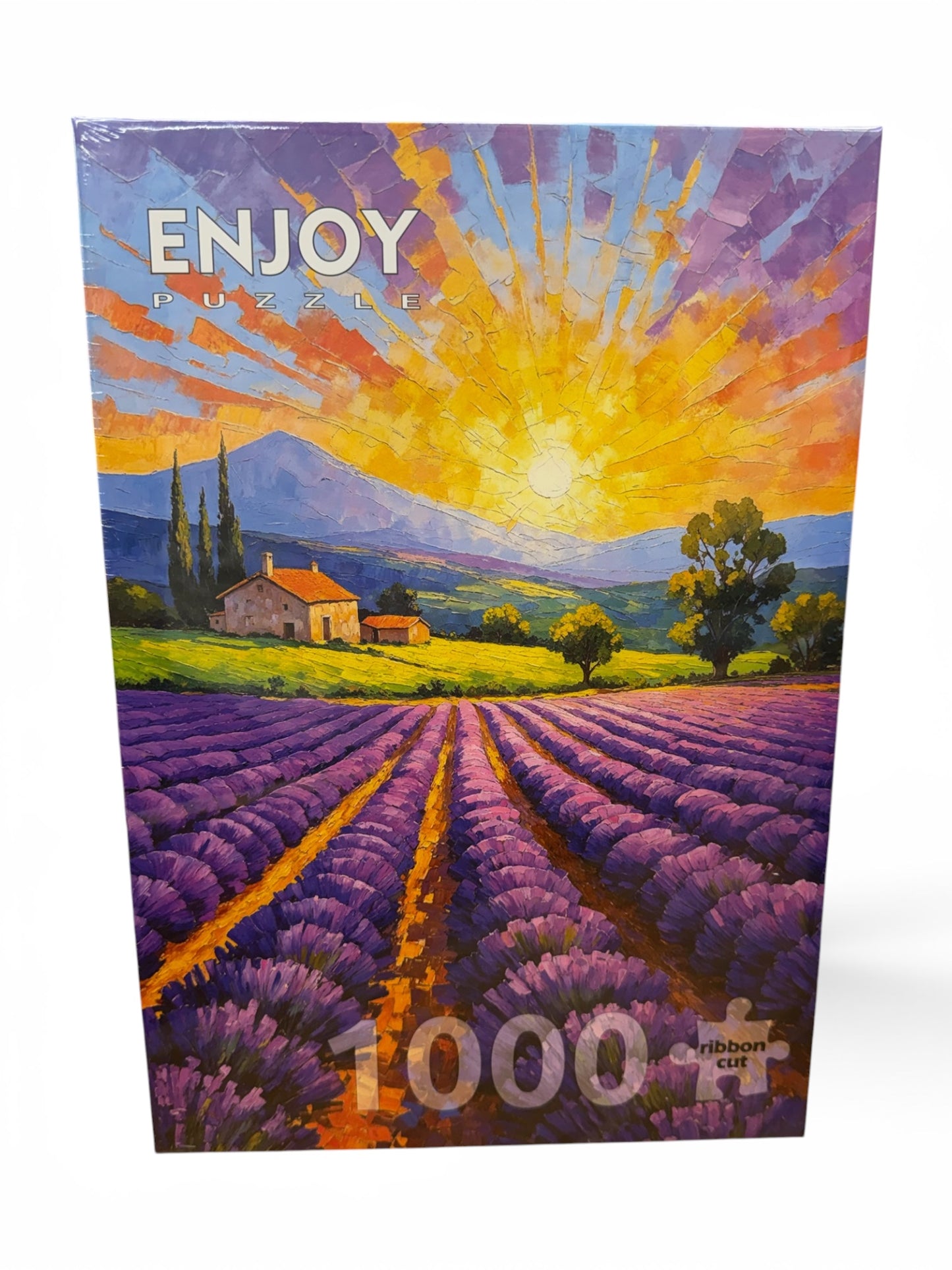 Enjoy Puzzle Lavender Sunset by Pink Monkey 1000 Piece Jigsaw Puzzle – Ribbon Cut