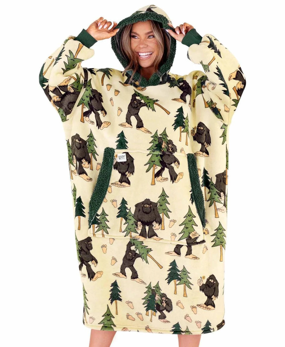 LazyOne Bigfoot Hoodie Blanket – Oversized Sasquatch Wearable Blanket