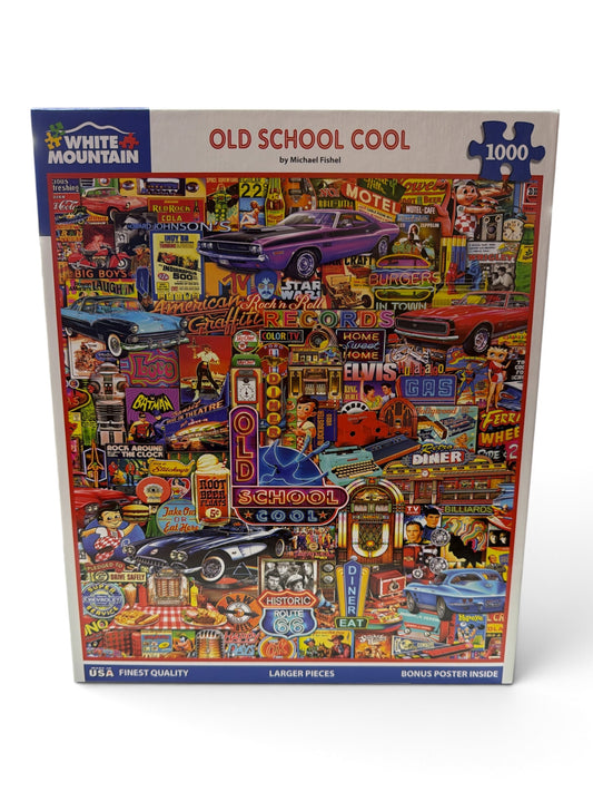 White Mountain Puzzles Old School Cool 1000-Piece Jigsaw Puzzle