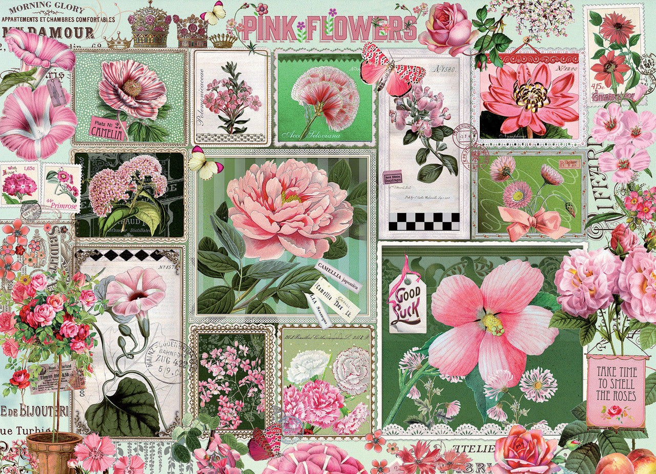 Scrapbook paper 'Pink flowers